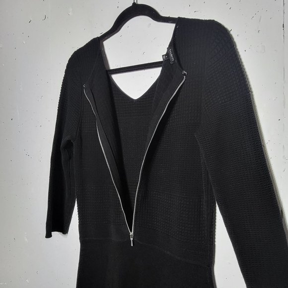 Talbots Women's Textured Long Sleeve Black Sweater Dress Size Small Neutral - Picture 7 of 8